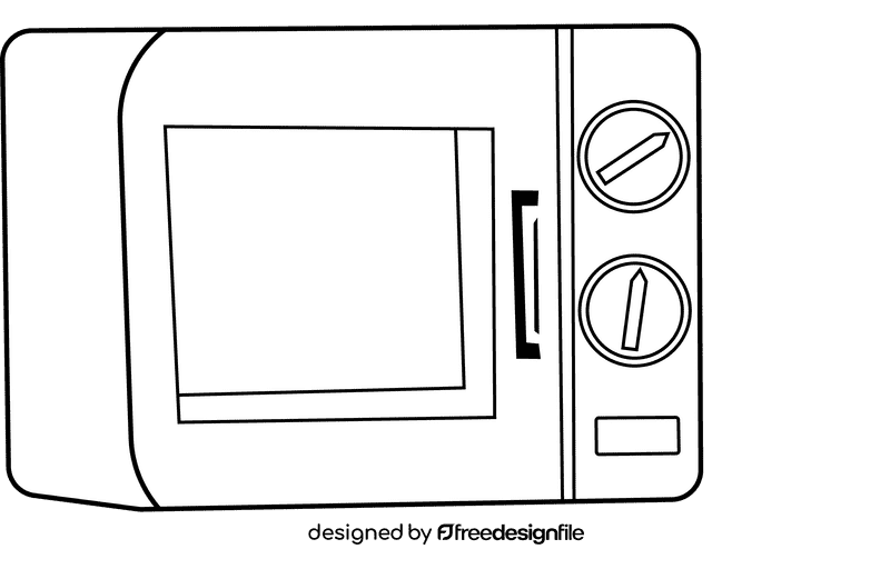 Microwave black and white clipart
