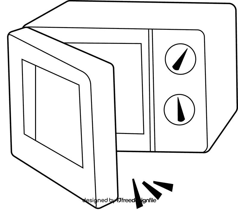 Microwave black and white clipart