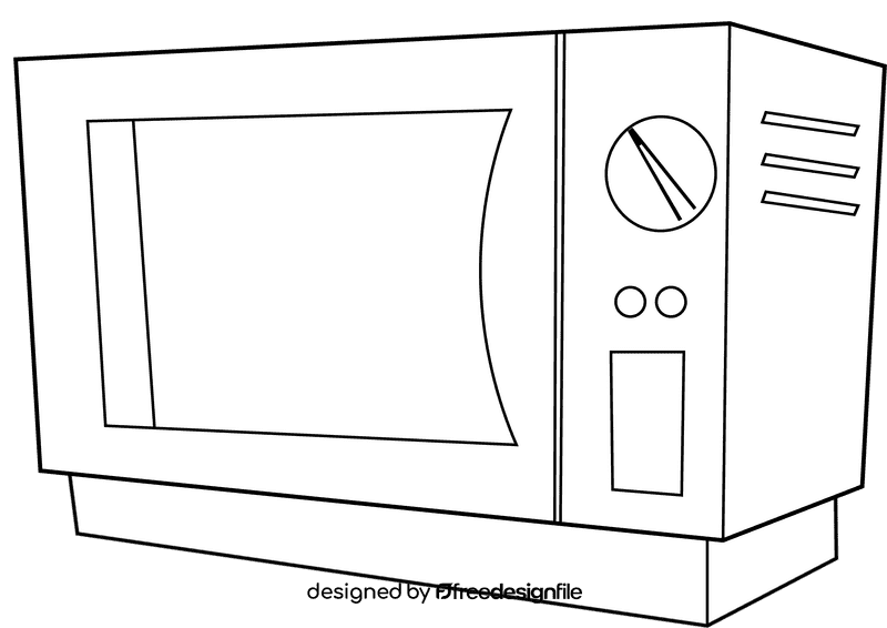 Microwave black and white clipart