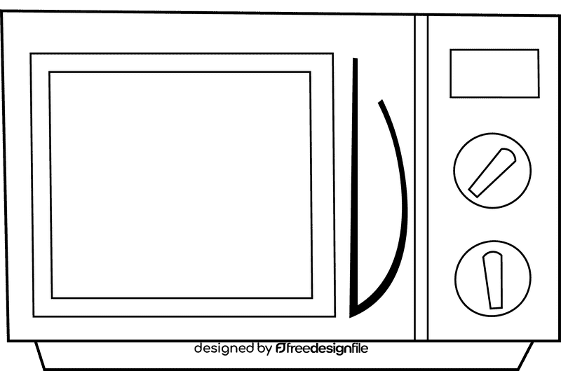 Microwave black and white clipart