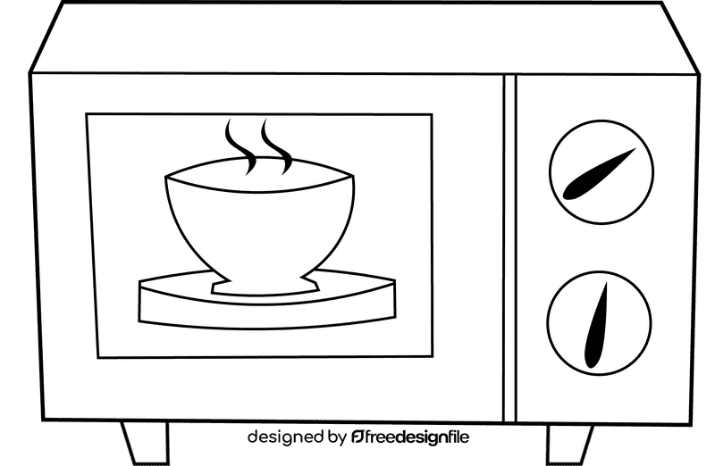 Microwave Soup black and white clipart