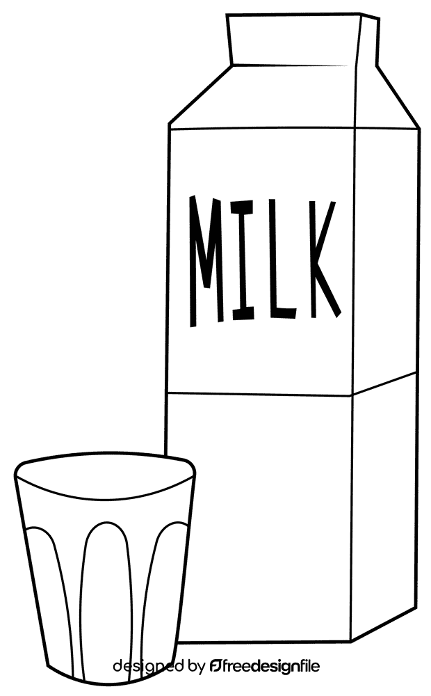 Milk Carton Glass black and white clipart
