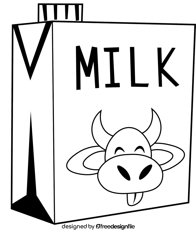 Milk Carton Pack black and white clipart