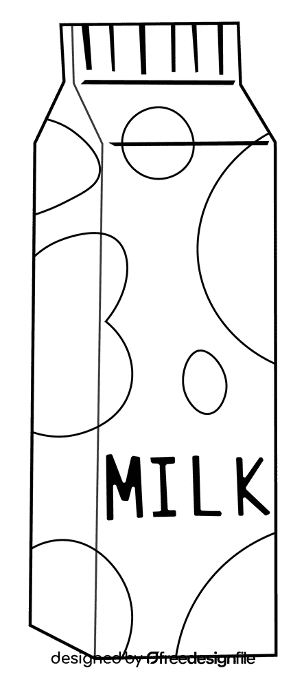 Milk Carton black and white clipart