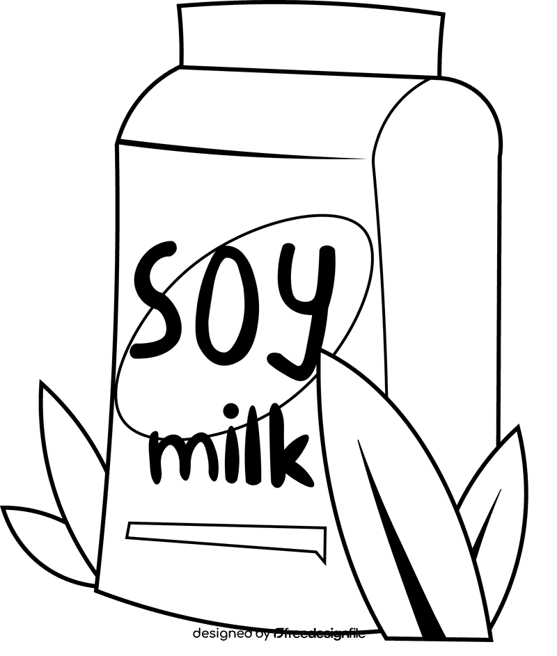 Soy Milk Carton black and white clipart