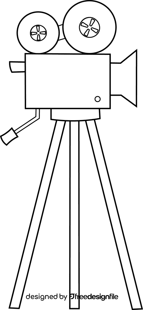 Movie Camera black and white clipart