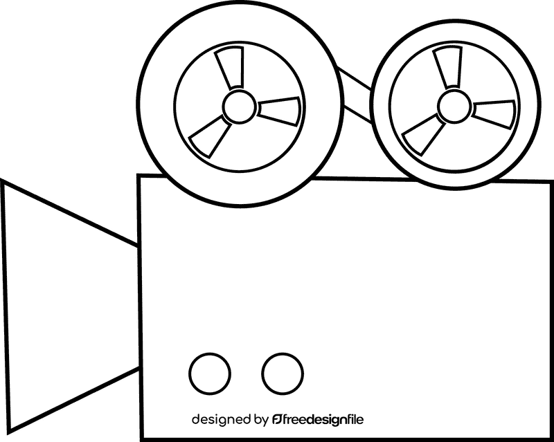Movie Camera black and white clipart
