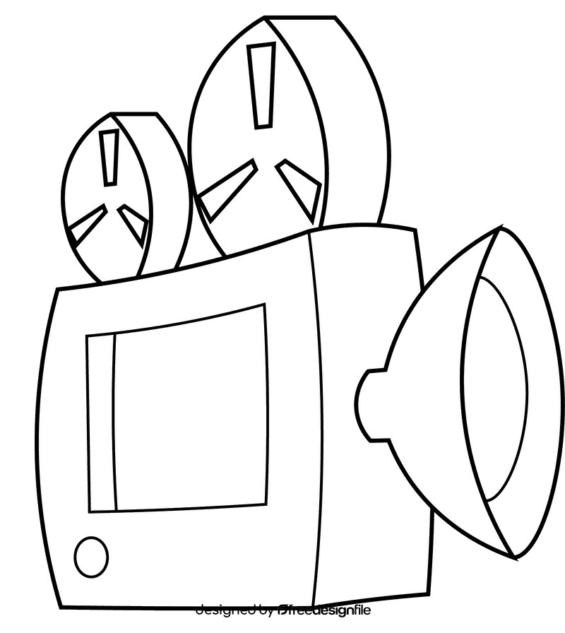Movie Camera black and white clipart