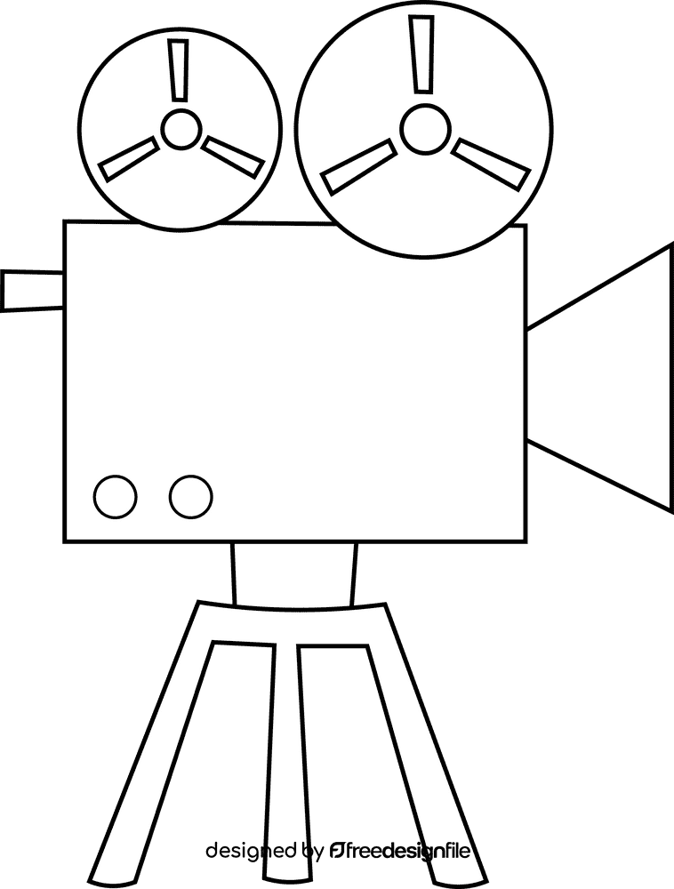 Movie Camera black and white clipart