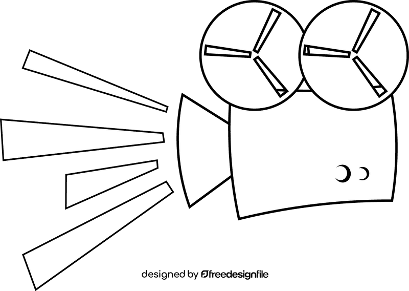Movie Camera black and white clipart