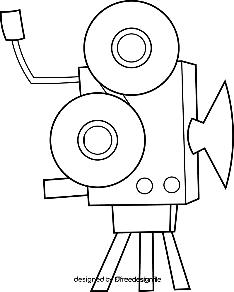 Movie Camera black and white clipart