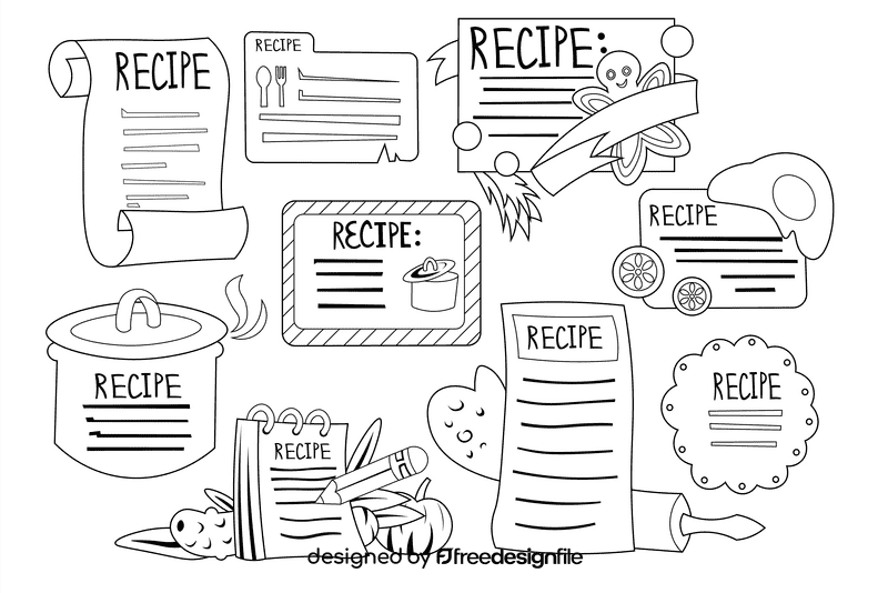 Recipe Card black and white vector