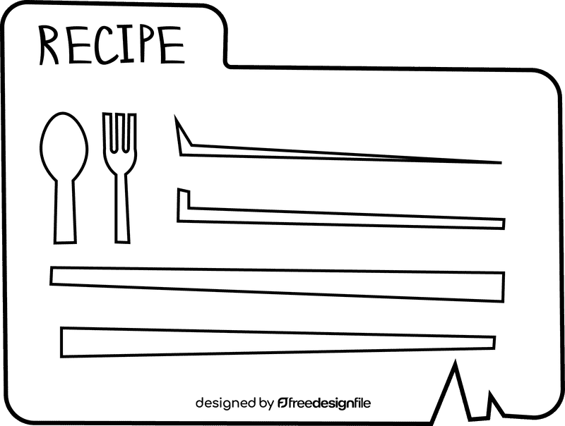 Recipe Card black and white clipart