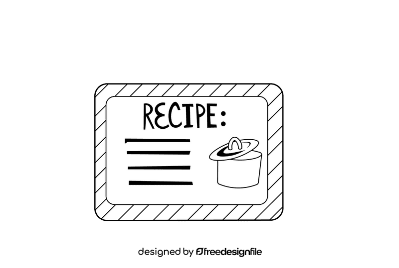 Recipe Card black and white clipart
