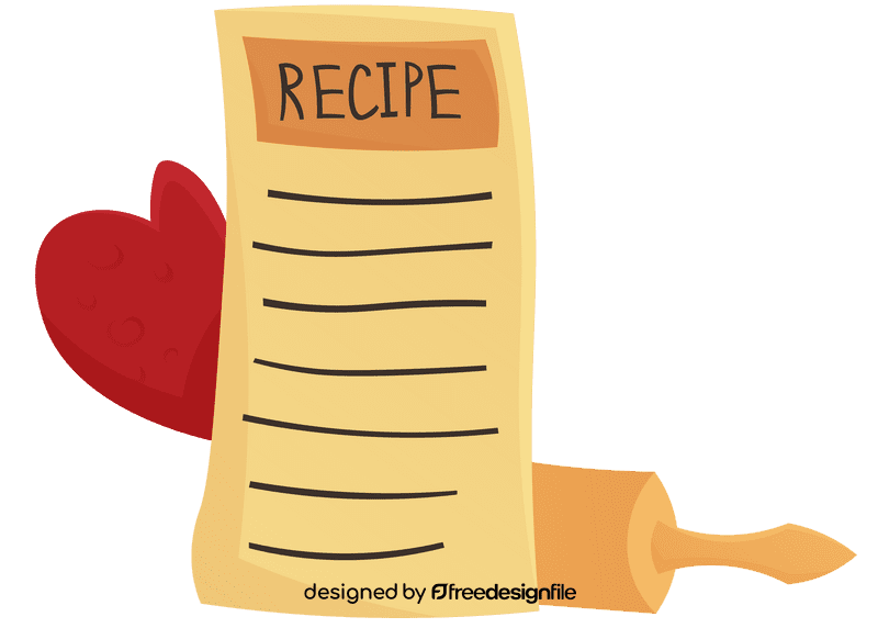 Recipe Card Rolling Pin clipart