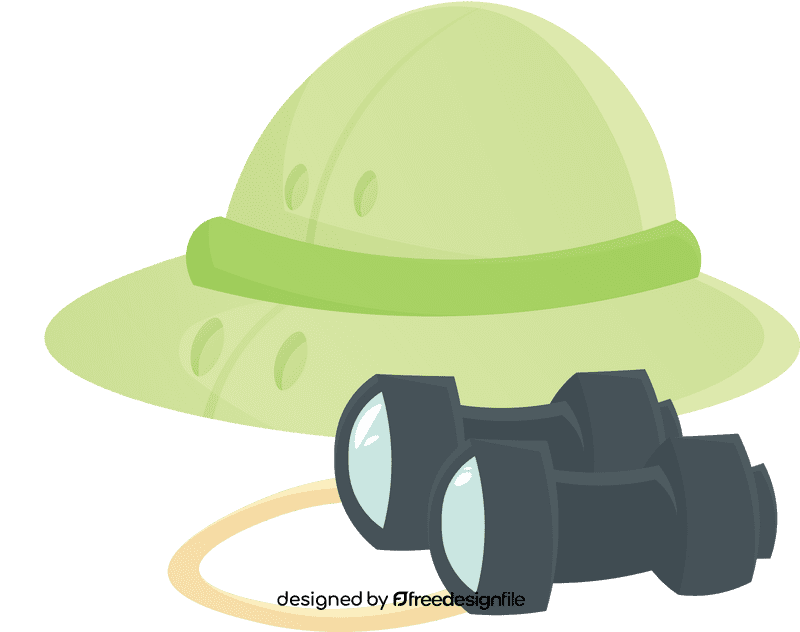 Safari Hat Binoculars clipart