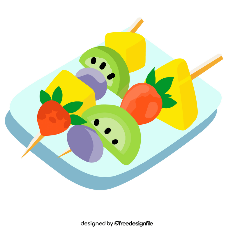 Fruit kebab cartoon clipart