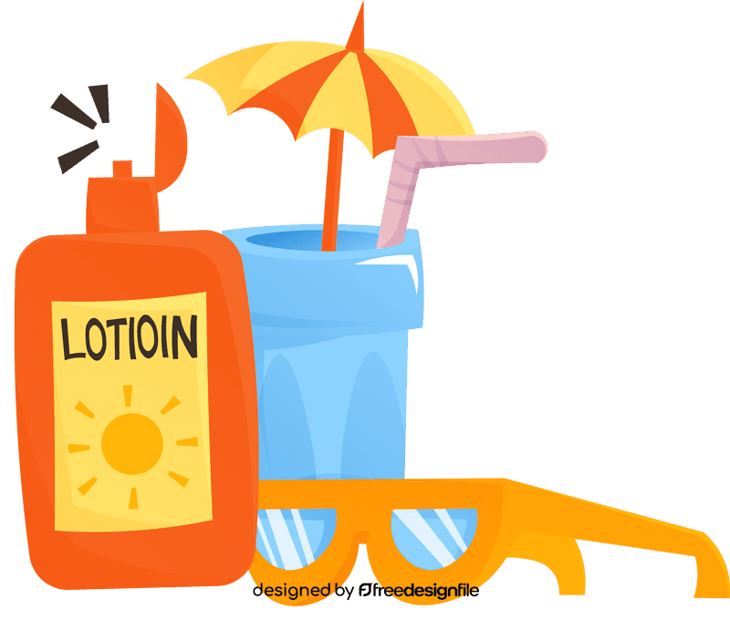 Sunscreen Beach Set clipart