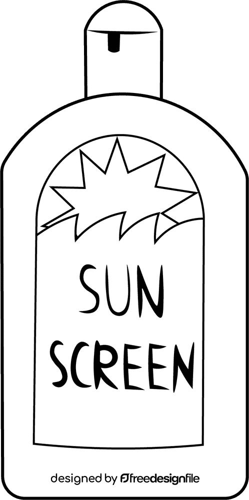 Sunscreen Bottle black and white clipart