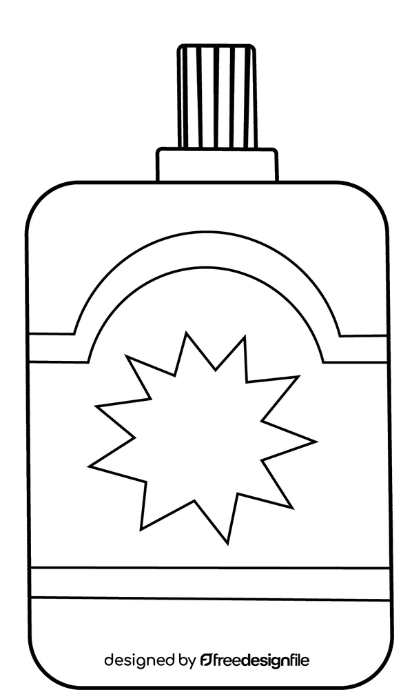 Sunscreen Bottle black and white clipart