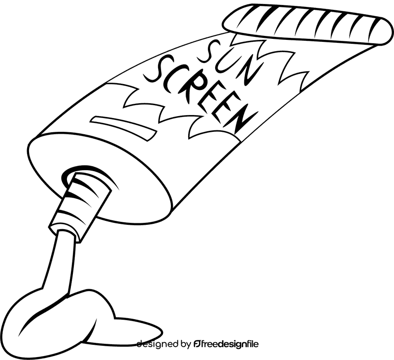 Sunscreen Tube black and white clipart