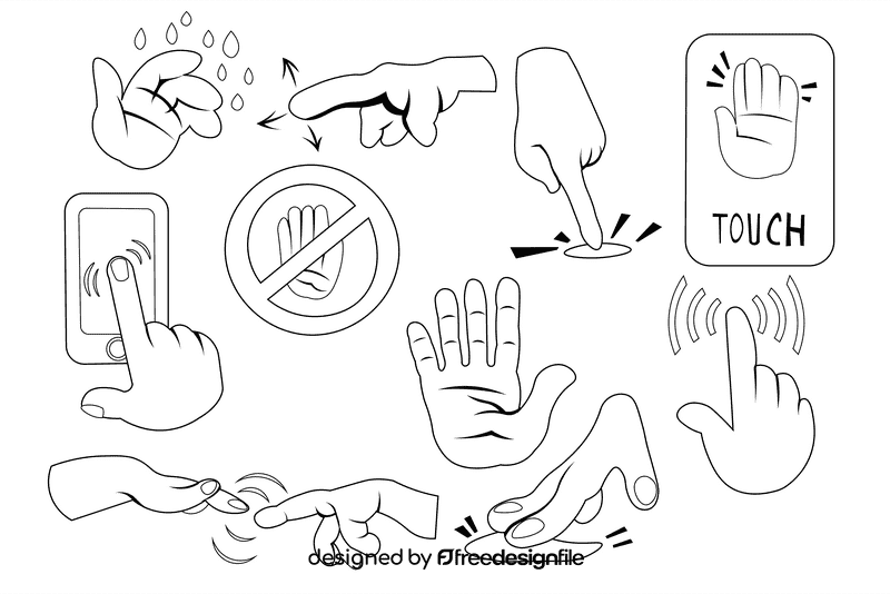 Touch black and white vector