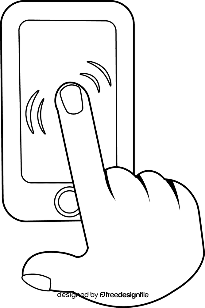 Touch Phone black and white clipart