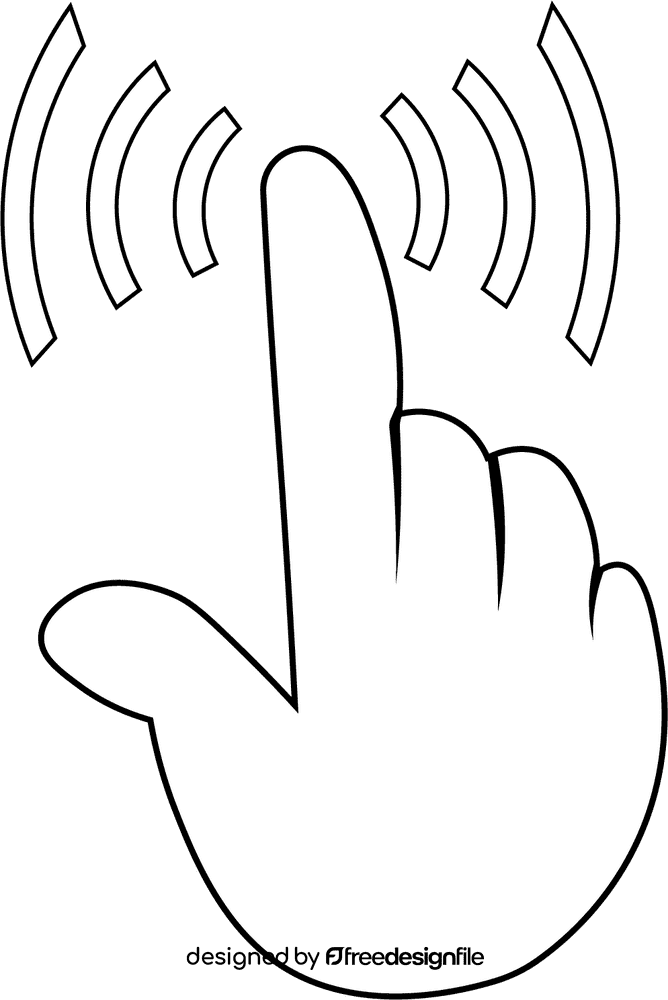 Touch black and white clipart