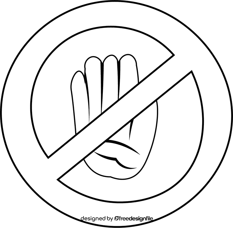 Touch Ban black and white clipart
