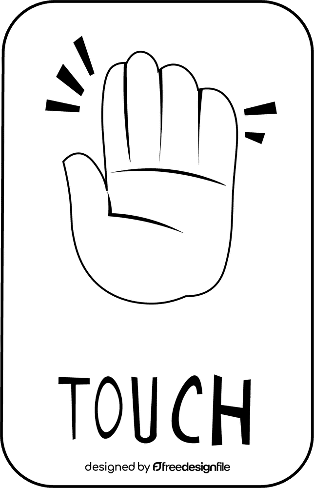 Touch Free black and white clipart