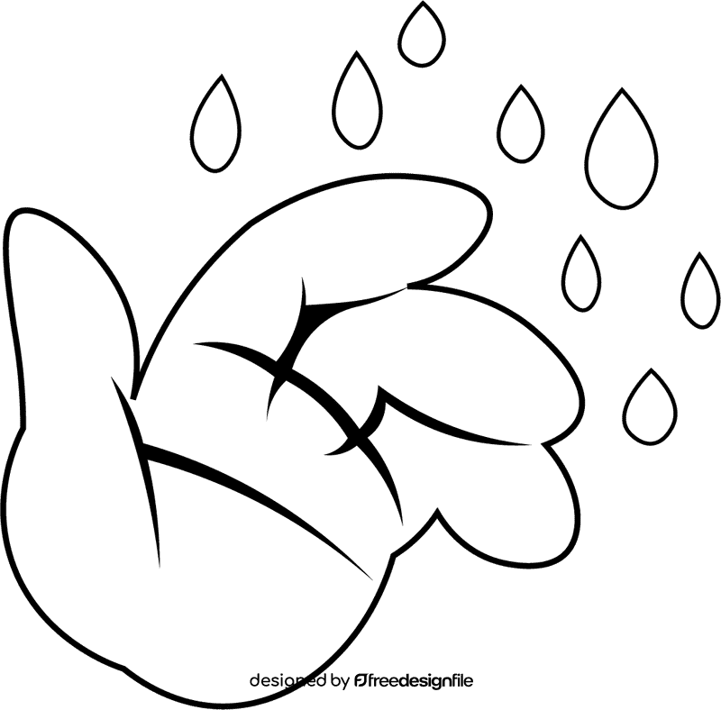 Touch Water Drops black and white clipart