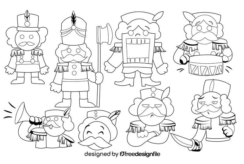 Nutcracker black and white vector
