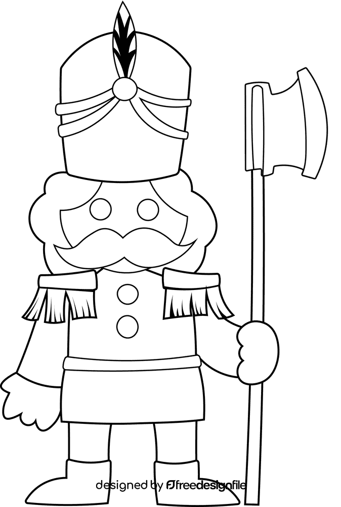 Nutcracker Axe black and white clipart