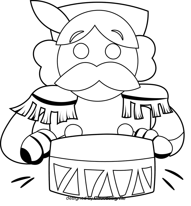 Nutcracker Drum black and white clipart