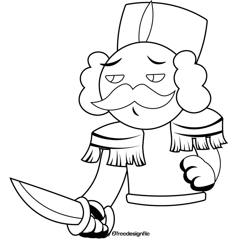 Nutcracker Knife black and white clipart