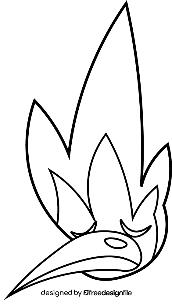 Phoenix Head black and white clipart