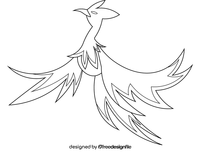 Phoenix black and white clipart