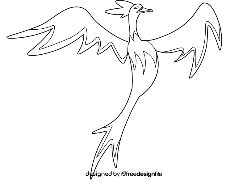 Phoenix black and white clipart