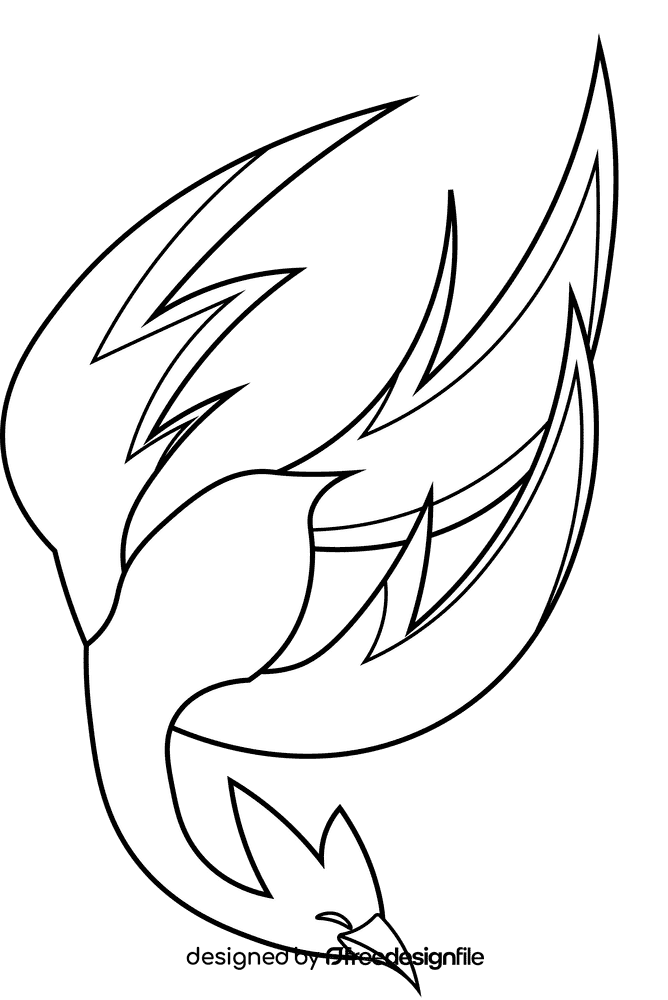 Phoenix black and white clipart