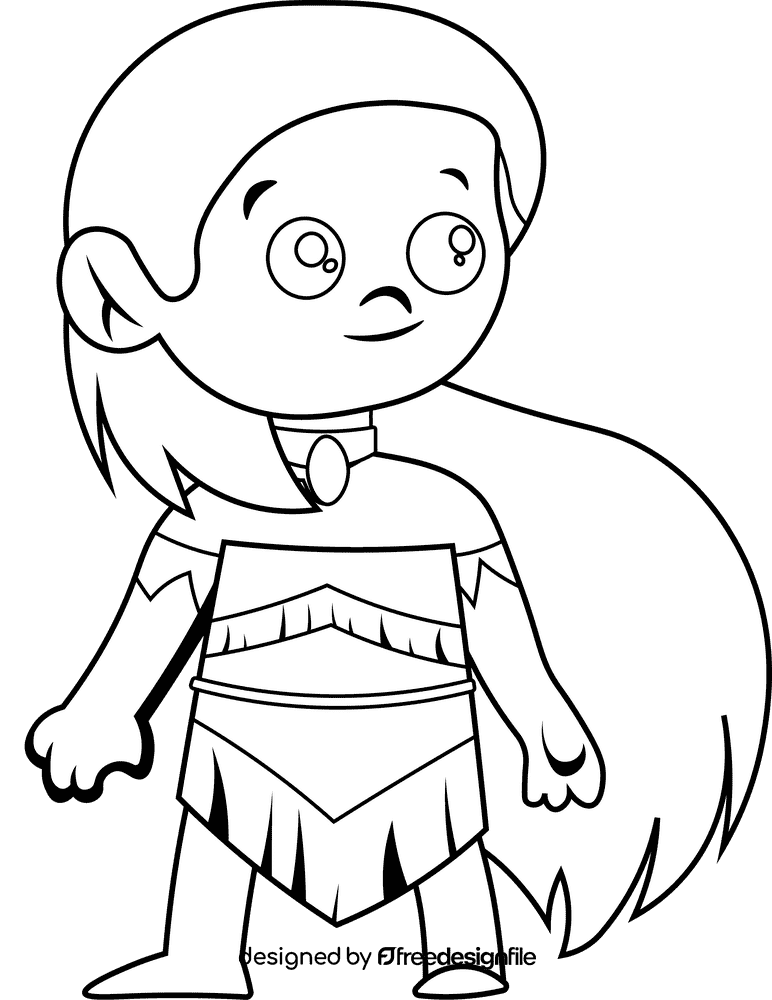 Pocahontas Stay black and white clipart