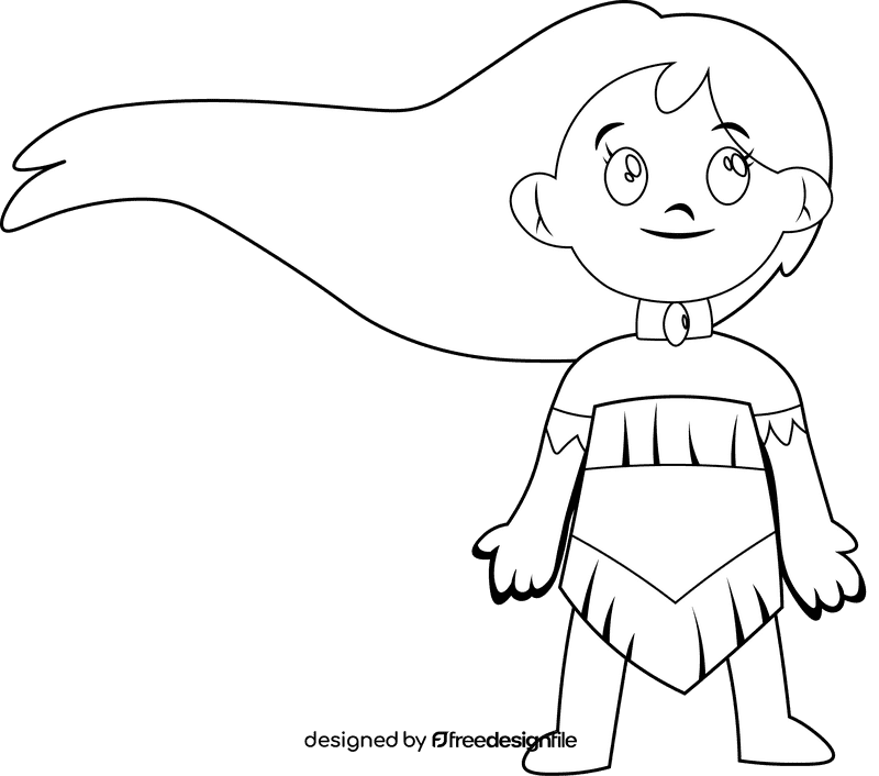 Pocahontas black and white clipart
