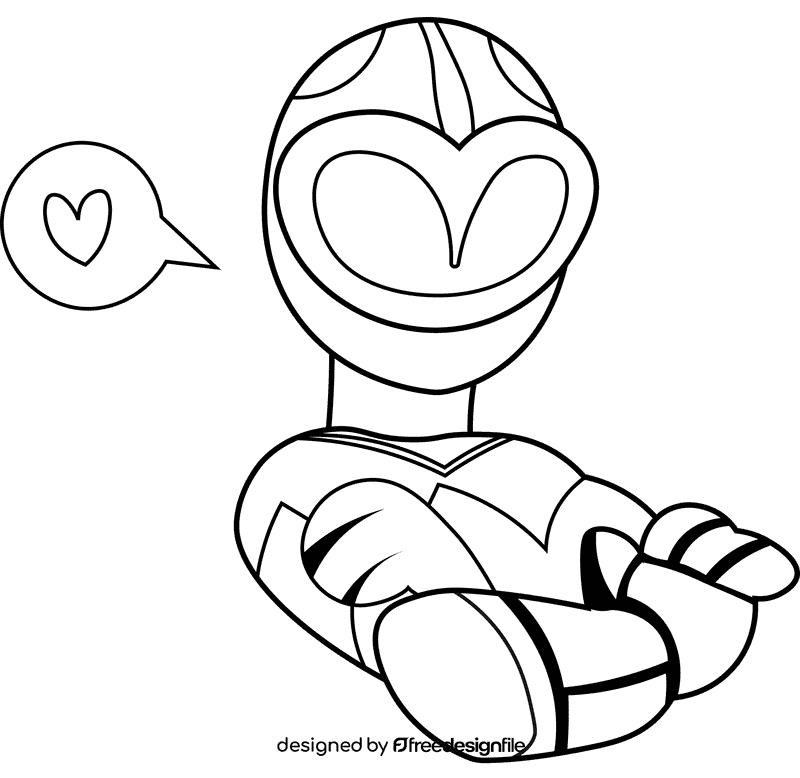 Power Rangers Pink black and white clipart