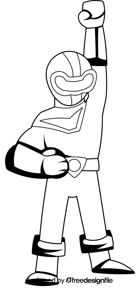 Power Rangers Red black and white clipart