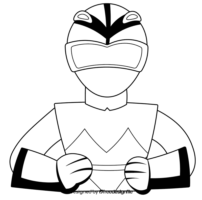 Power Rangers Yellow black and white clipart