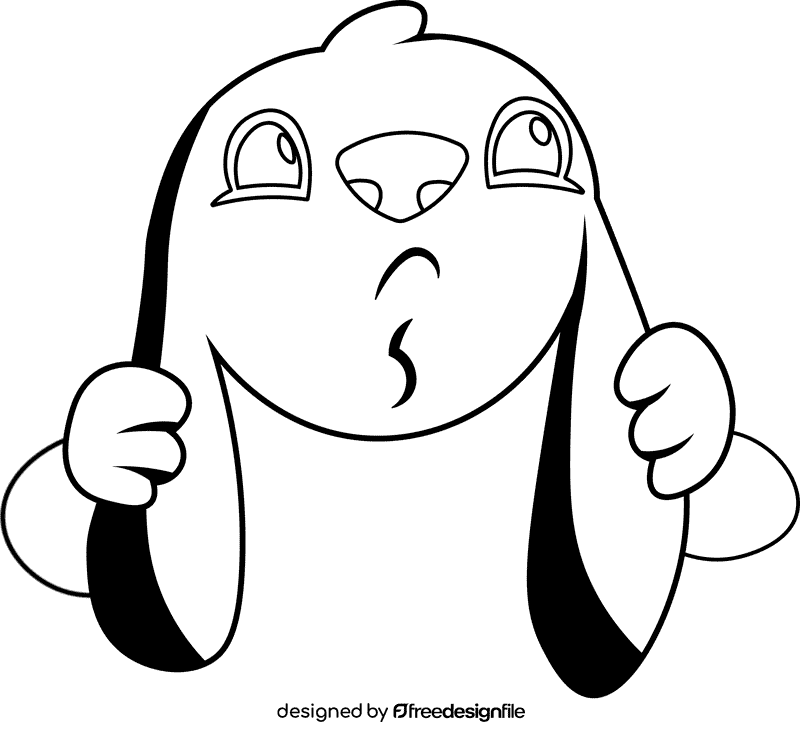 Stitch Head black and white clipart