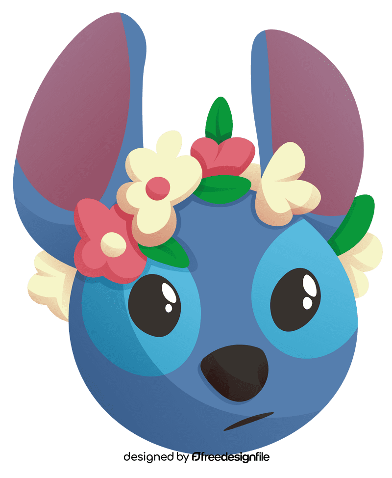 Stitch Head Flowers clipart