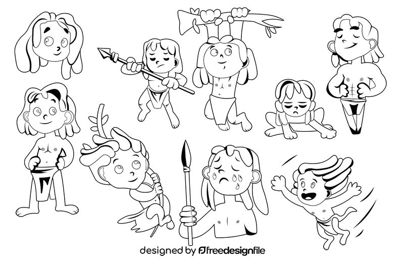 Tarzan black and white vector