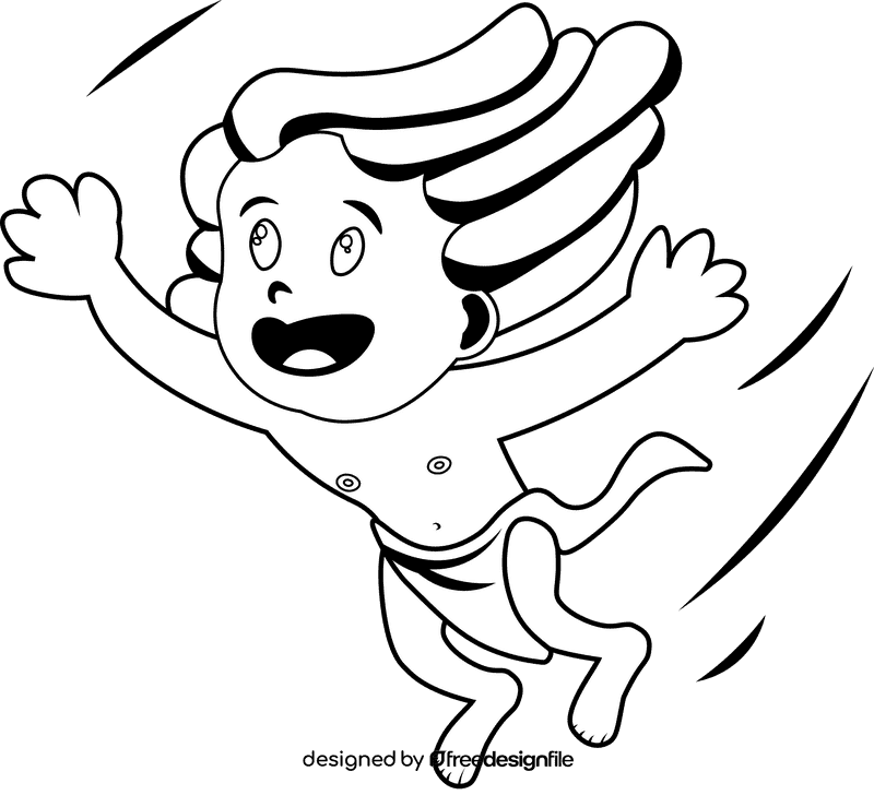 Tarzan Falls black and white clipart