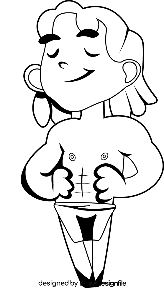 Tarzan Pose black and white clipart