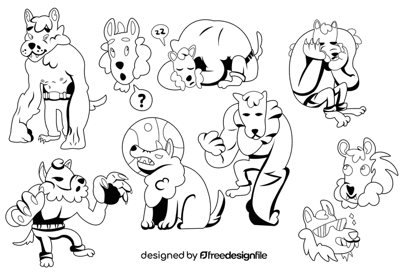 Werewolf black and white vector